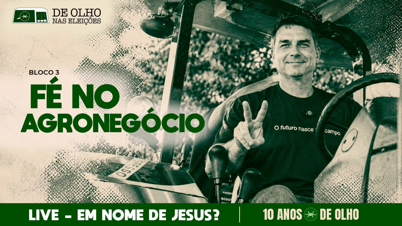 Flávio Bolsonaro prometeu “Brasil para Jesus” ao lado de Victório Galli, em abril, em evento do agronegócio